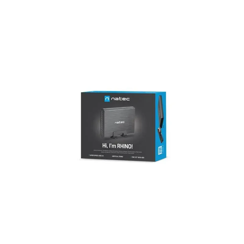 Obudowa na dysk HDD/SSD Natec RHINO USB 3.0 3.5" ALU Black Slim