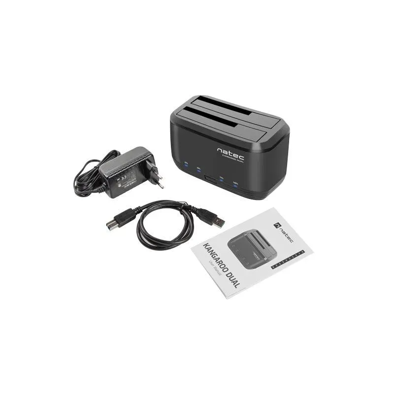 Stacja dokująca HDD/SSD Natec Kangaroo Dual SATA 2.5" + 3.5" USB 3.0 +