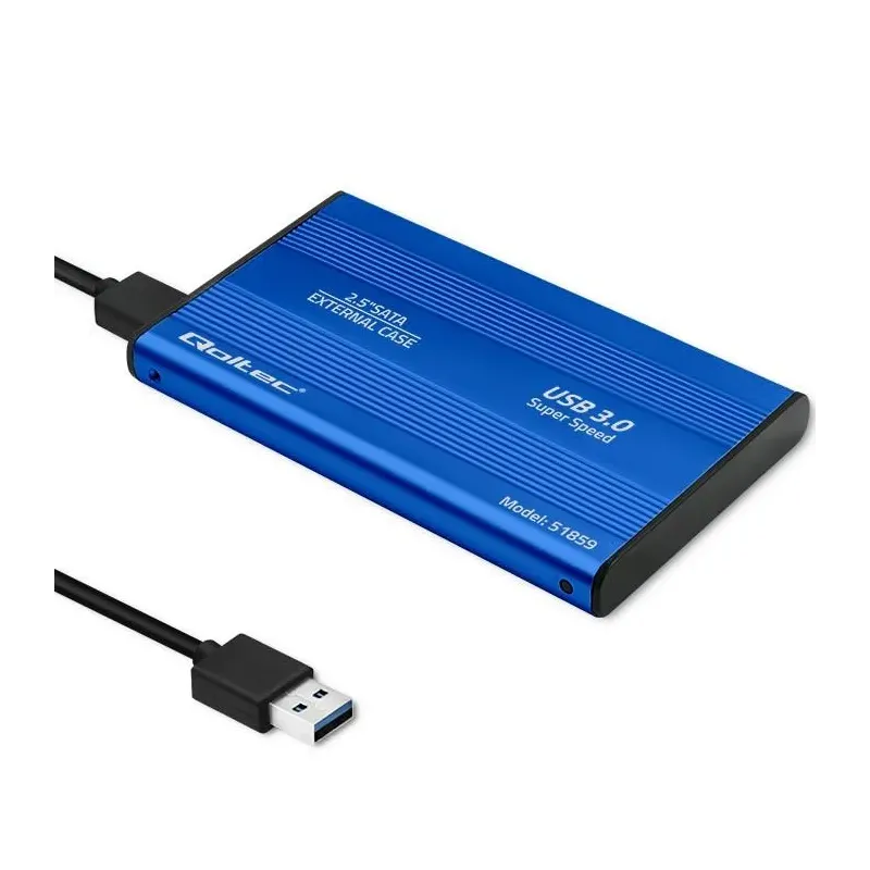 Obudowa Qoltec na dysk HDD/SSD 2.5" SATA3 | USB 3.0 | Niebieska