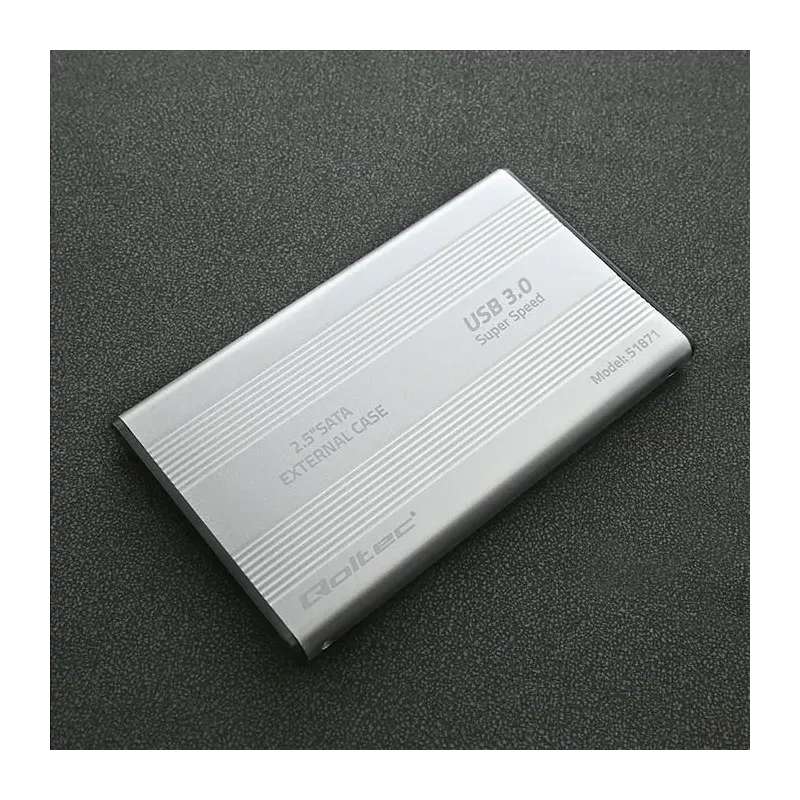 Obudowa/kieszeń Qoltec do dysków HDD SSD 2.5" SATA3 | USB 3.0 | Srebrny