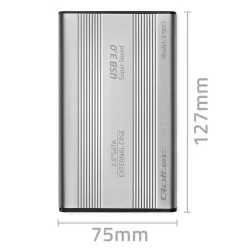 Obudowa/kieszeń Qoltec do dysków HDD SSD 2.5" SATA3 | USB 3.0 | Srebrny