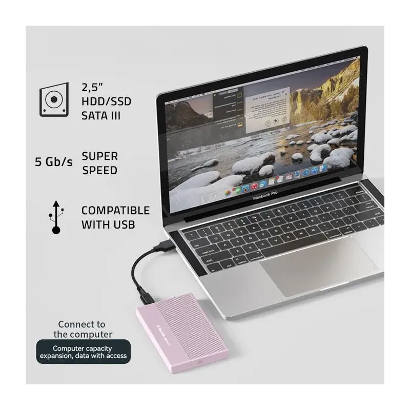 Obudowa/kieszeń Qoltec na dysk SSD HDD 2.5" | SATA | USB 3.0 | Super speed