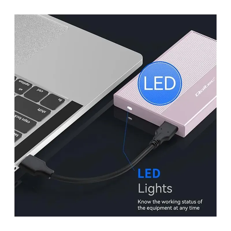 Obudowa/kieszeń Qoltec na dysk SSD HDD 2.5" | SATA | USB 3.0 | Super speed