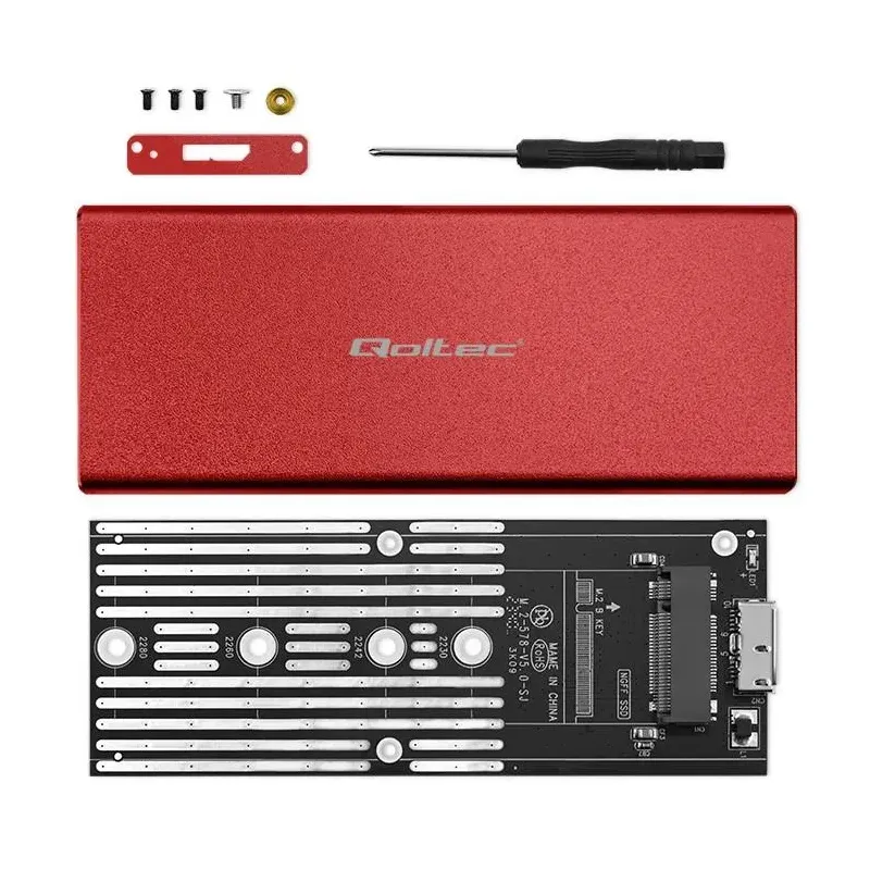Obudowa/kieszeń Qoltec na dysk M.2 SSD | SATA | NGFF | USB 3.0 | Super