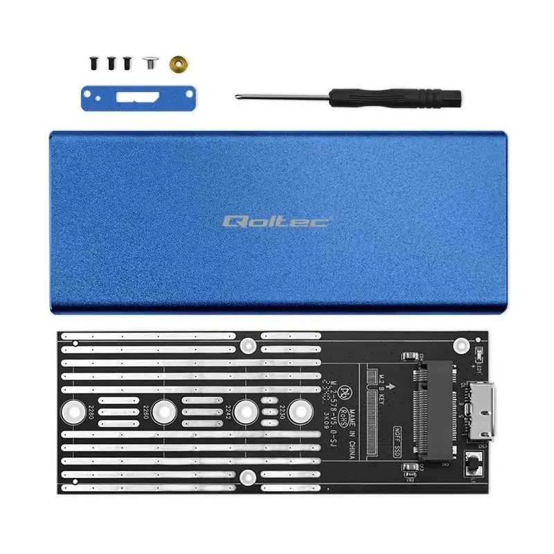 Obudowa/kieszeń Qoltec na dysk M.2 SSD | SATA | NGFF | USB 3.0 | Super