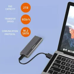 Obudowa/kieszeń Qoltec na dysk SSD M.2 | SATA | NGFF | USB-C | | Super
