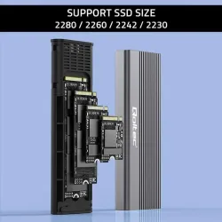 Obudowa/kieszeń Qoltec na dysk SSD M.2 | SATA | NGFF | USB-C | | Super