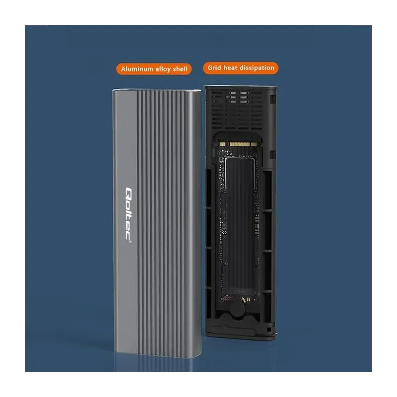 Obudowa/kieszeń Qoltec na dysk SSD M.2 | SATA | NGFF | USB-C | | Super
