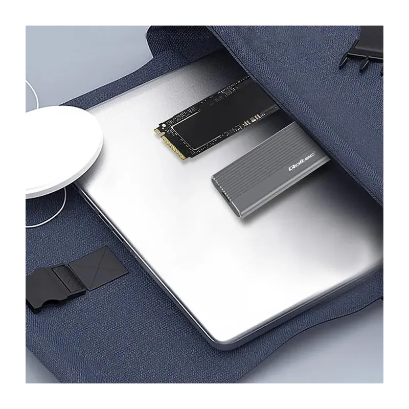 Obudowa/kieszeń Qoltec na dysk SSD M.2 | SATA | NGFF | USB-C | | Super