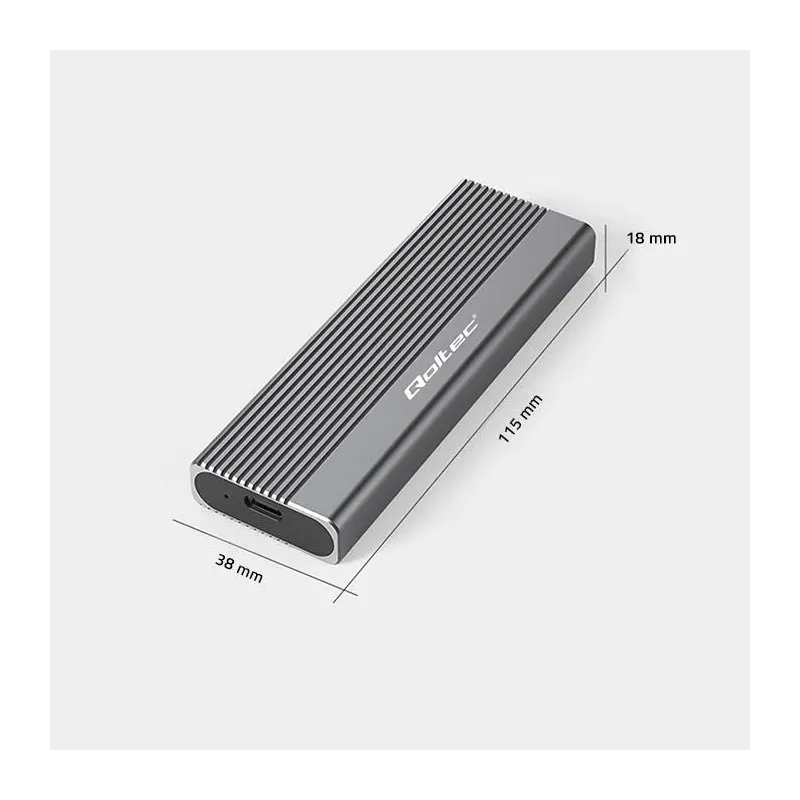 Obudowa/kieszeń Qoltec na dysk SSD M.2 | SATA | NGFF | USB-C | | Super