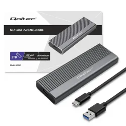 Obudowa/kieszeń Qoltec na dysk SSD M.2 | SATA | NGFF | USB-C | | Super