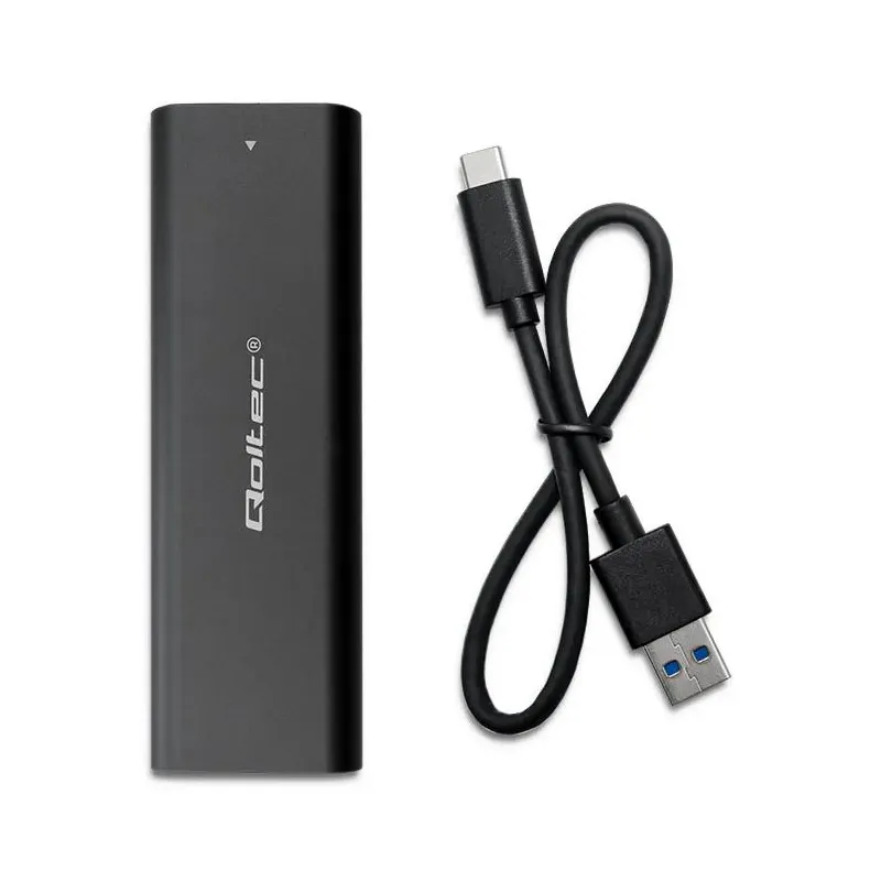 Obudowa/kieszeń Qoltec do dysków M.2 SSD | NVME | PCI-E | USB typ C