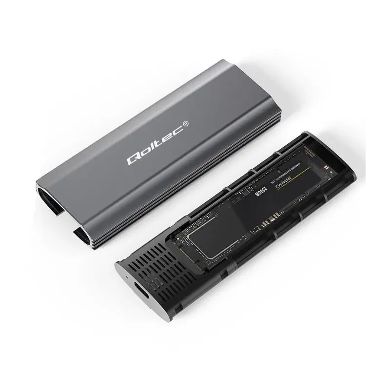 Obudowa/kieszeń Qoltec NV2271 na dysk M.2 SSD | SATA | NVMe | USB-C | 2TB