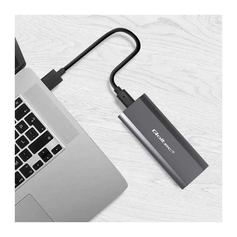 Obudowa/kieszeń Qoltec NV2271 na dysk M.2 SSD | SATA | NVMe | USB-C | 2TB