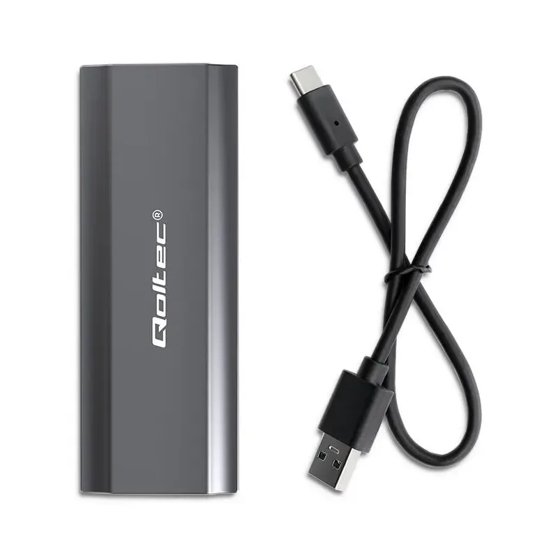 Obudowa/kieszeń Qoltec NV2271 na dysk M.2 SSD | SATA | NVMe | USB-C | 2TB