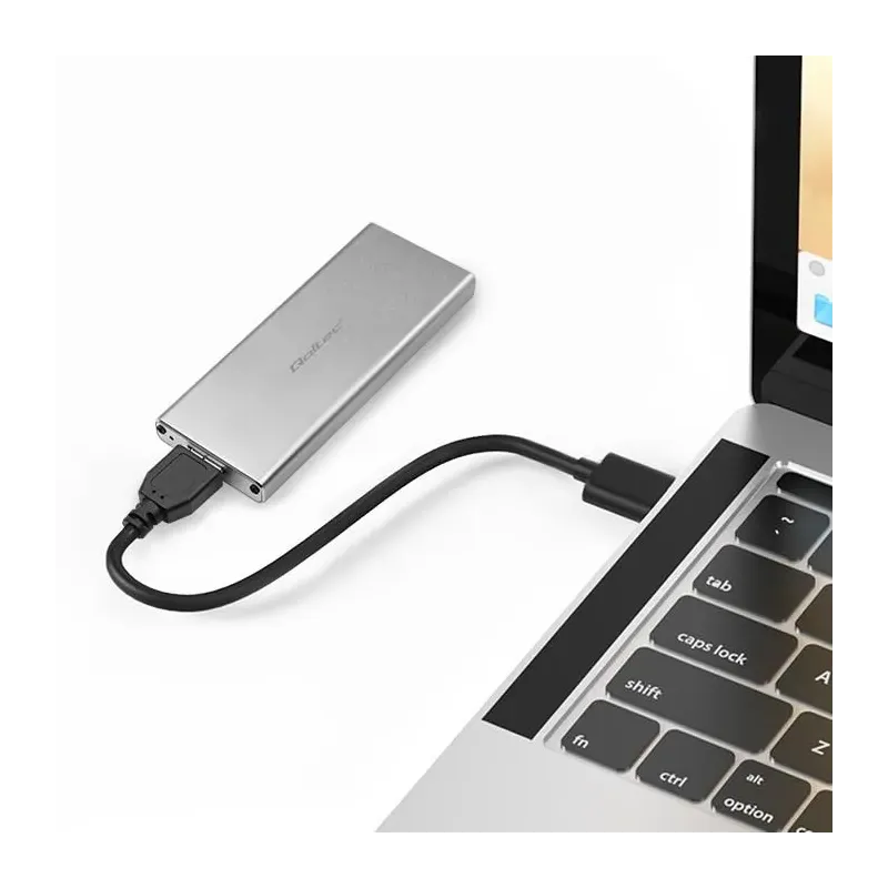 Obudowa/kieszeń Qoltec na dysk M.2 SSD | SATA | NGFF | USB 3.0 | Super