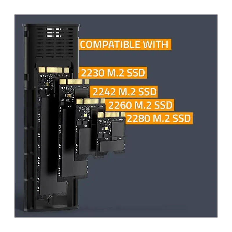 Obudowa/kieszeń Qoltec na dysk M.2 SSD | NVMe | PCIe | USB 3.1 | Super