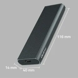 Obudowa/kieszeń Qoltec na dysk M.2 SSD | NVMe | PCIe | USB 3.1 | Super