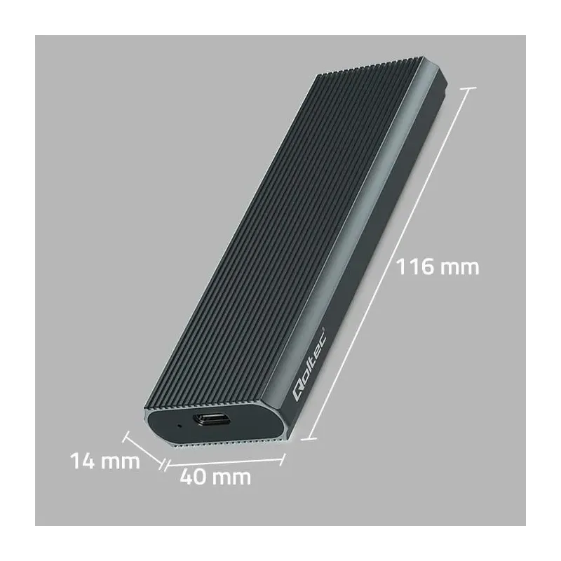 Obudowa/kieszeń Qoltec na dysk M.2 SSD | NVMe | PCIe | USB 3.1 | Super