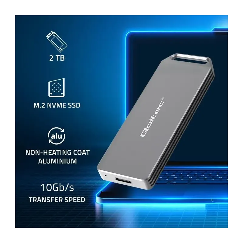 Obudowa/kieszeń Qoltec mini na dysk M.2 SSD | NVMe | PCIe | USB 3.1 | Super