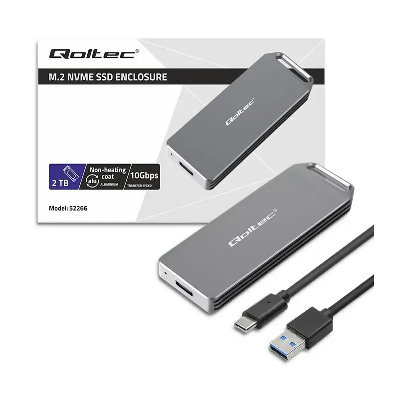 Obudowa/kieszeń Qoltec mini na dysk M.2 SSD | NVMe | PCIe | USB 3.1 | Super