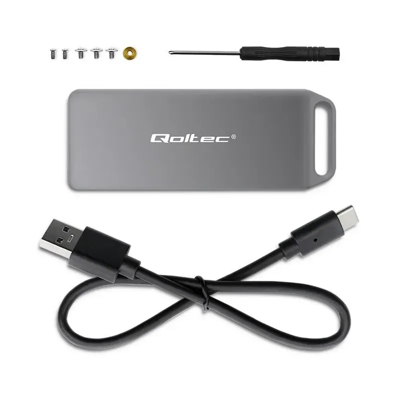 Obudowa/kieszeń Qoltec mini na dysk M.2 SSD | NVMe | PCIe | USB 3.1 | Super