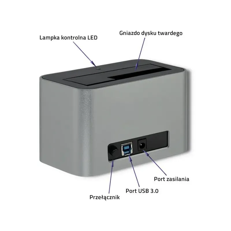 Stacja dokująca Qoltec dysków HDD/SSD | 2.5" / 3.5" SATA | USB 3.0