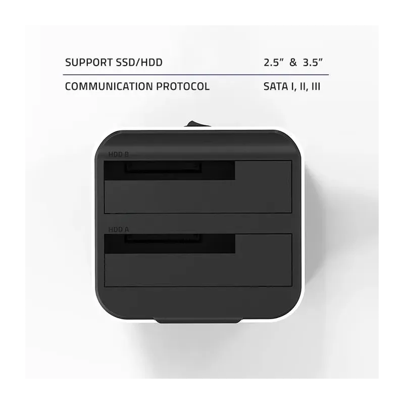 Stacja dokująca Qoltec do dysków HDD SSD 2.5" 3.5" | SATA III | USB 3.0 |