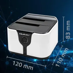 Stacja dokująca Qoltec do dysków HDD SSD 2.5" 3.5" | SATA III | USB 3.0 |