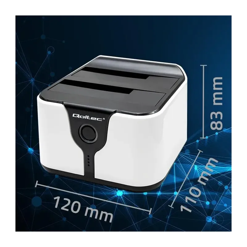 Stacja dokująca Qoltec do dysków HDD SSD 2.5" 3.5" | SATA III | USB 3.0 |