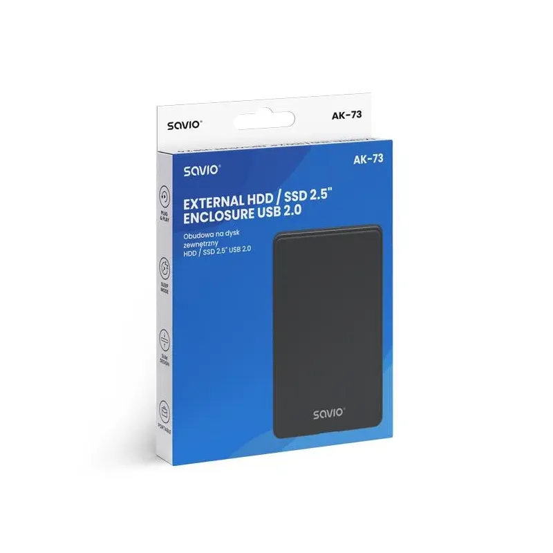 Obudowa na dysk zewnętrzny Savio AK-73 HDD/SDD 2,5' USB 2.0