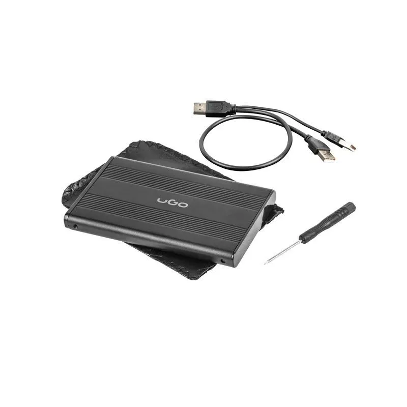 Obudowa na dysk HDD/SSD UGO UKZ-1003 USB 2.0 SATA 2,5" aluminium
