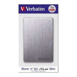 Dysk zewnętrzny Verbatim 1TB Store 'n' Go Alu Slim 2.5" (6,35cm) szary USB
