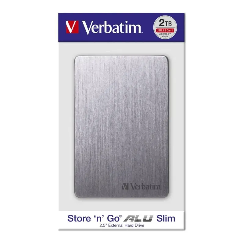 Dysk zewnętrzny Verbatim 2TB Store 'n' Go Alu Slim 2.5" (6,35cm) szary USB