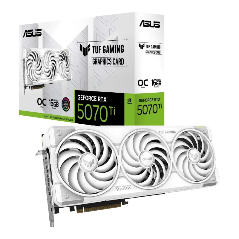 Karta VGA Asus GeForce RTX 5070 Ti TUF-RTX5070TI-O16G-WHITE-GAMING OC 16GB