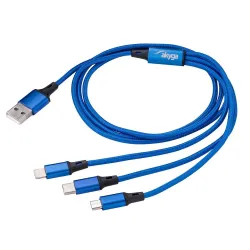 Kabel USB Akyga AK-USB-27 USB A (m) / micro USB B (m) / USB type C (m) /