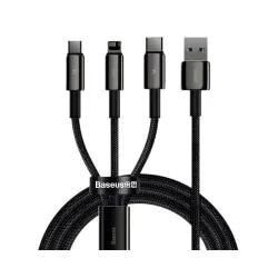 Kabel przewód USB 3w1 - USB-C, Lightning, micro USB 1.5m Baseus Tungsten