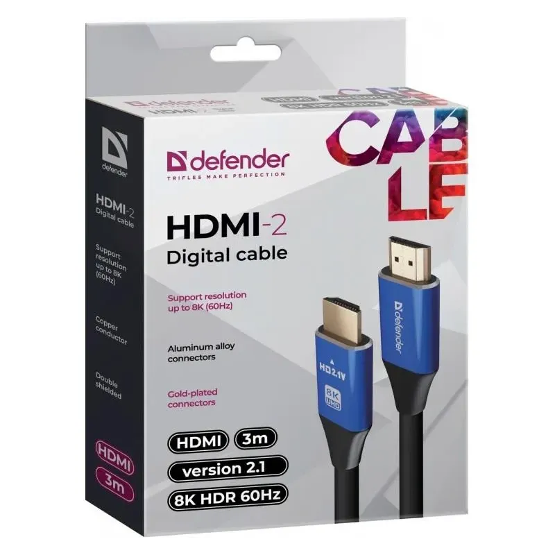 Kabel HDMI-HDMI Defender 3m v2.1 M/M 8k