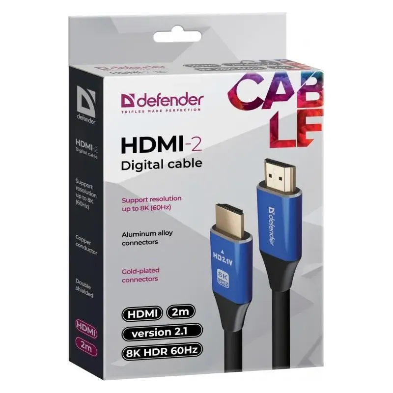 Kabel HDMI-HDMI Defender 2m v2.1 M/M