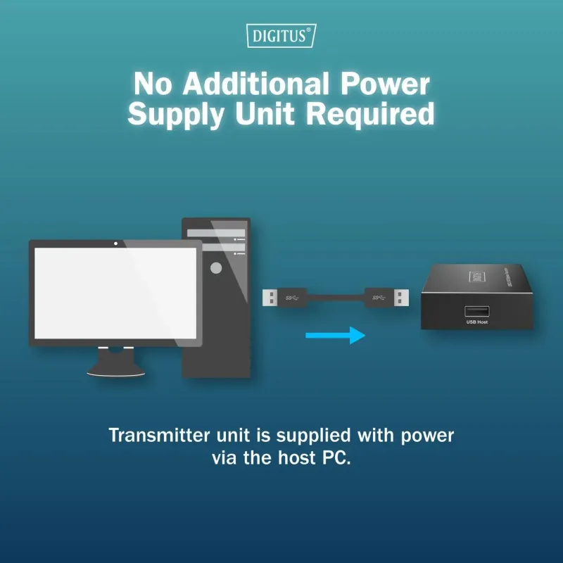 Przedłużacz/Extender DIGITUS USB 2.0 po skrętce kat.6 do 150m, 4x USB-A do