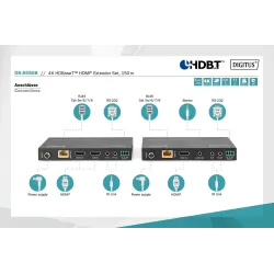 Przedłużacz/Extender DIGITUS HDMI HDBaseT 150m po Cat.5e/6/7 4K 60Hz PoC