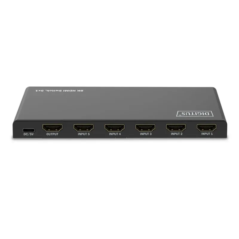 Przełącznik/Switch DIGITUS HDMI 5x1, 8K/60Hz (4:4:4) z HDR, 48 Gbps, HDCP