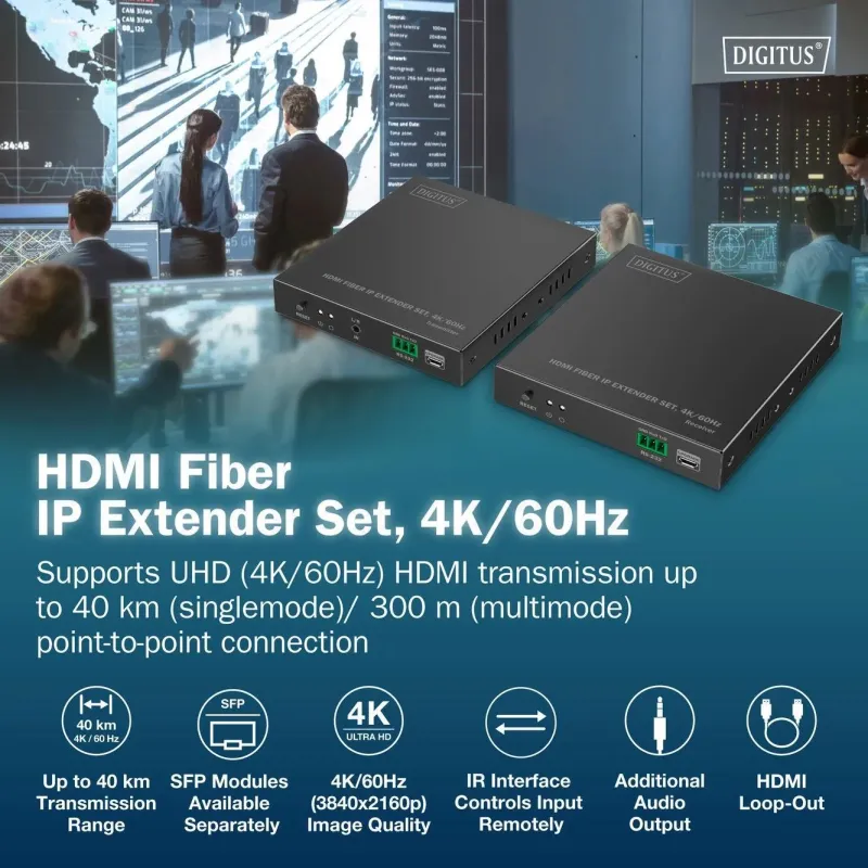 Przedłużacz/Extender światłowodowy DIGITUS HDMI do 40km/300m… | PartsPC.pl