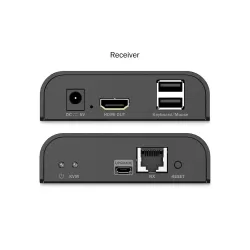 Przedłużacz/Extender DIGITUS KVM HDMI+USB 2.0 do 120m/200m po kat.6 z