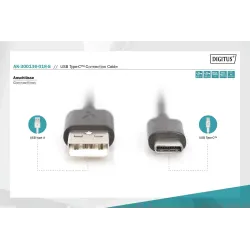 Kabel USB 2.0 DIGITUS HighSpeed Typ USB A/USB C M/M | PartsPC.pl