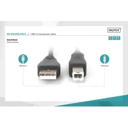 Kabel drukarkowy USB DIGITUS 2.0 A/M - USB B /M 5m czarny