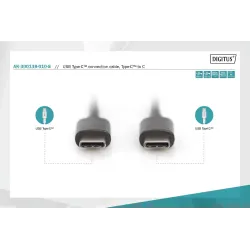 Kabel USB 2.0 DIGITUS HighSpeed Typ USB C/USB C M/M czarny 1,0m
