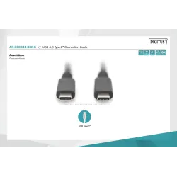 Kabel USB 4.0 DIGITUS Typ USB C/USB C M/M 40Gbps PD 3.1 240W 8K 60Hz czarny