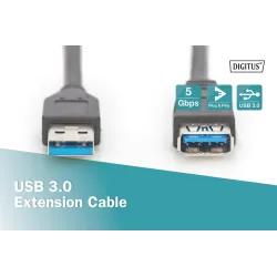 Kabel przedłużający DIGITUS USB 3.1 Gen.1 SuperSpeed 5Gbps Typ USB A/USB A
