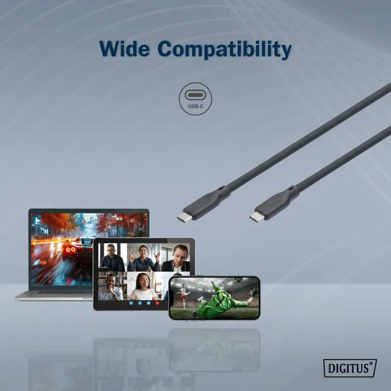 Kabel połączeniowy DIGITUS silikonowy USB-C - USB-C, USB 4 Gen2 20G 8K